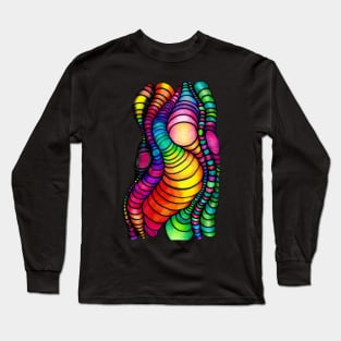 Colorful Tube Worms - Op Art Long Sleeve T-Shirt